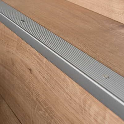 Anodised aluminium anti non slip stair edge nosing trim 900mm x 20mm x 40mm A33 inox - 4