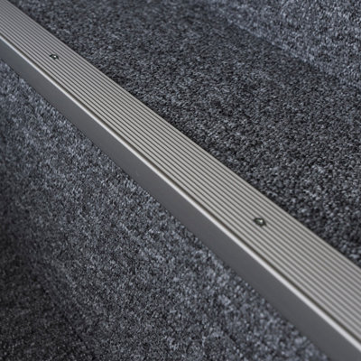 Anodised aluminium anti non slip stair edge nosing trim 900mm x 20mm x 40mm A33 inox - 5