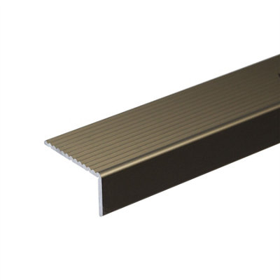 Anodised aluminium anti non slip stair edge nosing trim 900mm x 20mm x 40mm A33 olive