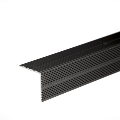 Anodised aluminium anti non slip stair edge nosing trim 900mm x 35mm x 35mm A34 black