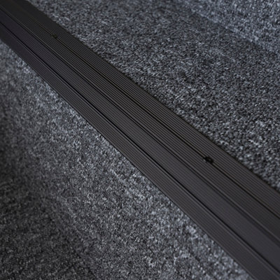 Anodised aluminium anti non slip stair edge nosing trim 900mm x 35mm x 35mm A34 black - 6