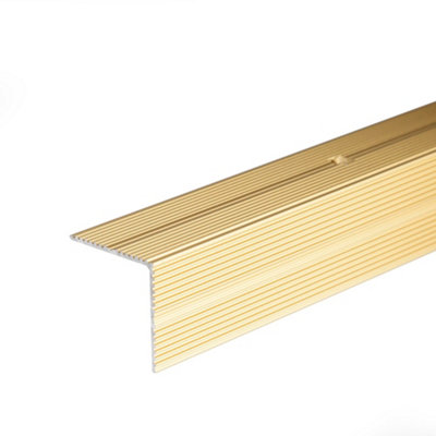 Anodised aluminium anti non slip stair edge nosing trim 900mm x 35mm x 35mm A34 gold