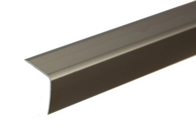 Anodised aluminium anti non slip stair edge nosing trim 900mm x 35mm x 35mm A41 champange