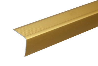 Anodised aluminium anti non slip stair edge nosing trim 900mm x 35mm x 35mm A41 gold