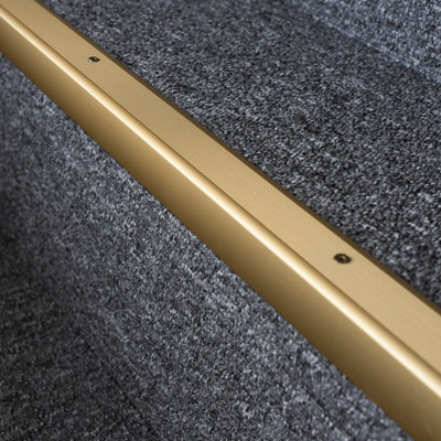 Anodised aluminium anti non slip stair edge nosing trim 900mm x 35mm x 35mm A41 gold - 6