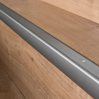 Anodised aluminium anti non slip stair edge nosing trim 900mm x 35mm x 35mm A41 inox - 4