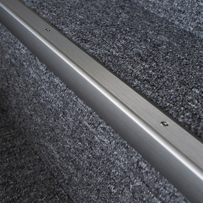 Anodised aluminium anti non slip stair edge nosing trim 900mm x 35mm x 35mm A41 inox - 6