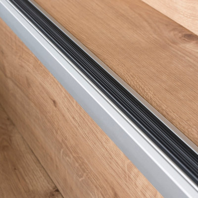 Anodised aluminium anti non slip stair edge nosing trim 900mm x 46mm x 30mm A38 silver - 3