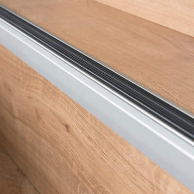 Anodised aluminium anti non slip stair edge nosing trim 900mm x 46mm x 30mm A38 silver - 4