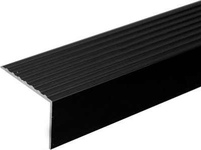 Anodised aluminium anti non slip stair edge nosing trim 900mm x 65mm x 42mm a32 black