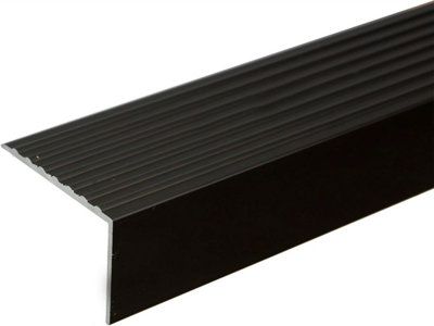 Anodised aluminium anti non slip stair edge nosing trim 900mm x 65mm x 42mm a32 brown