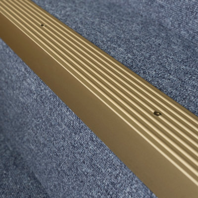 Anodised aluminium anti non slip stair edge nosing trim 900mm x 65mm x 42mm a32 gold - 5