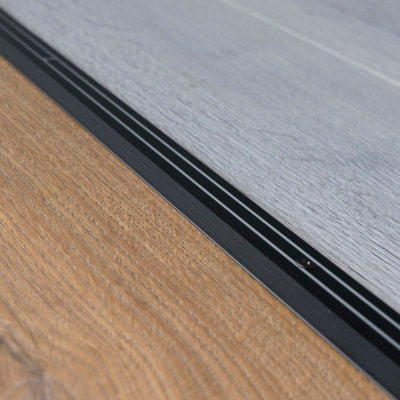 Anodised aluminium door floor bar edge trim threshold ramp 900 x 30mm  A01 black - 3