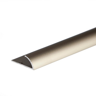 Anodised aluminium single edge carpet profile cover strip door floor bar trim 1000mm x 10mm C07 champagne Price Comparisons | Compare The Build