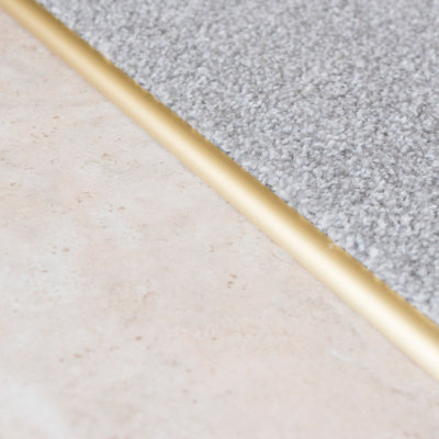 Anodised aluminium single edge carpet profile cover strip door floor bar trim 1000mm x 10mm C07 gold - 4