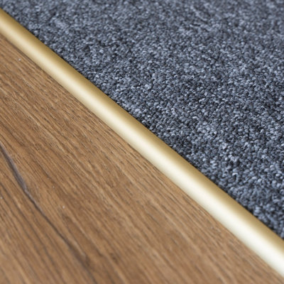 Anodised aluminium single edge carpet profile cover strip door floor bar trim 1000mm x 10mm C07 gold - 5