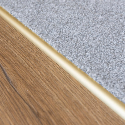 Anodised aluminium single edge carpet profile cover strip door floor bar trim 1000mm x 10mm C07 gold - 7