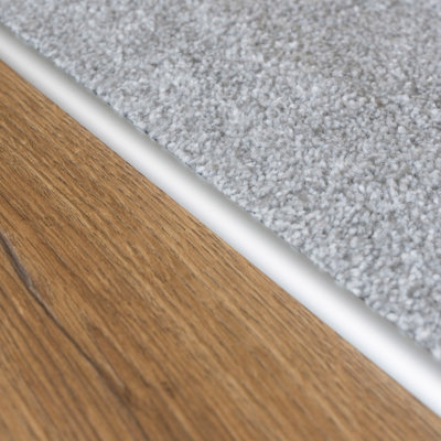 Anodised aluminium single edge carpet profile cover strip door floor bar trim 1000mm x 10mm C07 silver - 7