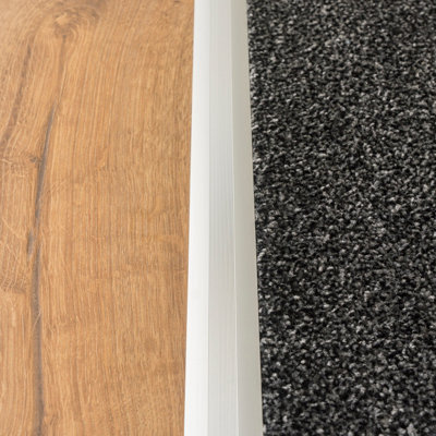 Anodised aluminium z edge carpet profile door floor bar trim 1000mm x 35mm c69 silver - 7