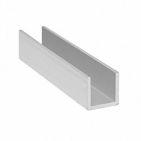 Anodized Aluminum Profile U Channel Bar Strip - Size 2000x15x15x2mm - Pack of 1