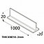 Anodized Aluminum T Bar Strip Profile Straight Edge - Pack of 2