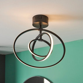 Anson Lighting Alto 1lt Ceiling Light in  Matt black & white acrylic