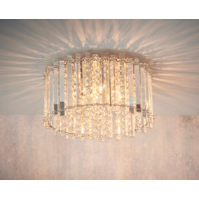 Anson Lighting Artesia 4lt Flush light finished in Clear crystal and chrome plate