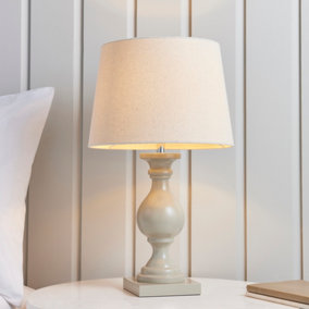 Anson Lighting Benton Table light finished in Taupe painted wood and ivory fabric