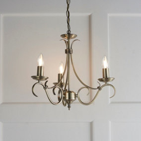 Anson Lighting Borka Antique Brass 3 Light Ceiling Pendant
