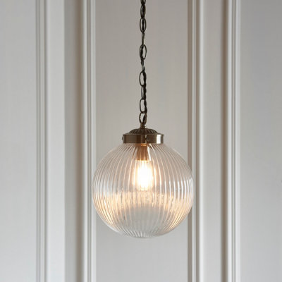 Anson Lighting Boston Pendant light finished in Antique brass plate and ...