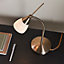 Anson Lighting Bruce Table light finished in Antique brass plate and white glass