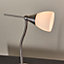 Anson Lighting Bruce Table light finished in Satin chrome plate and white glass
