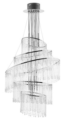 Anson Lighting Caril 24lt Pendant light finished in Chrome plate and clear glass