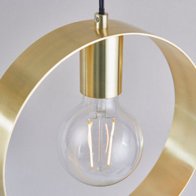 Anson Lighting Dalhart Pendant light finished in Brushed brass plate
