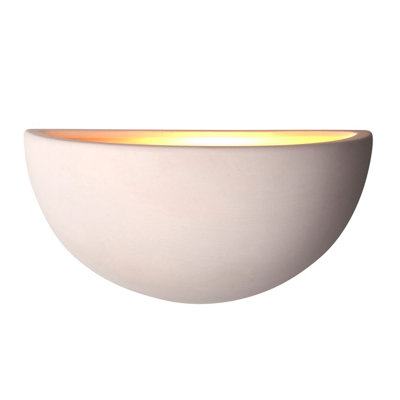 Anson Lighting Dome Ceramic 1 Light Wall Light in white ceramic