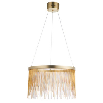 Anson Lighting Frains Pendant light finished in Satin brass plate and gold effect chain