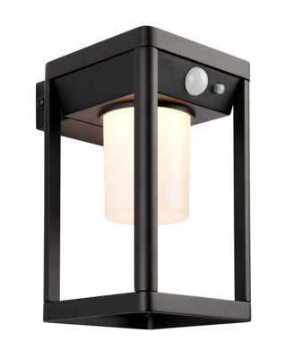 Anson Lighting Hagen Black Modern Solar Powered LED 1 Light Wall Light
