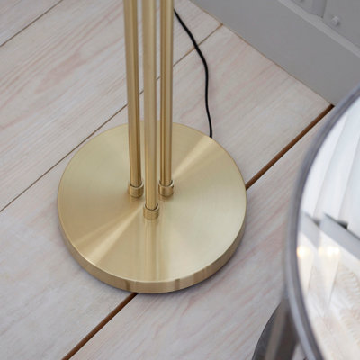Anson Lighting Iowa 3 Light Satin Brass Floor Light