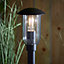 Anson Lighting Layka outdoor post light finished in Textured black and clear pc