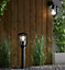 Anson Lighting Layka outdoor post light finished in Textured black and clear pc
