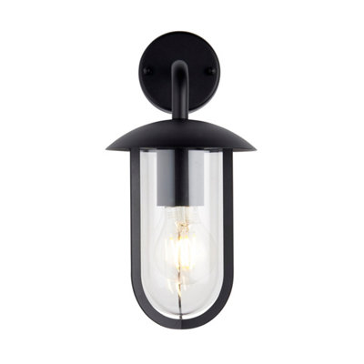 Anson Lighting Layka outdoor wall light finished in Textured black and clear pc