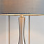 Anson Lighting Leahurst Table light finished in Satin nickel plate and grey fabric