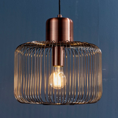 Anson Lighting Leone single pendant in antique copper finish