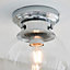 Anson Lighting Maine Bathroom Flush light finished in Chrome plate and clear glass