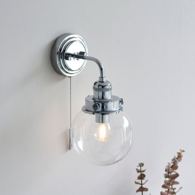 Matt White Bathroom Wired Wall light With shaver socket DIY at B Q