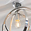 Anson Lighting Merritt  Bathroom Semi Flush light in Chrome plate and clear faceted acrylic