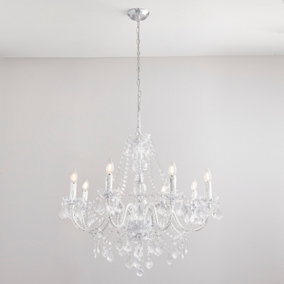 Anson Lighting Montana 8lt Pendant light finished in Clear acrylic and chrome plate