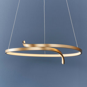 Anson Lighting Navarre Pendant light finished in Brushed gold plated finish and white silicone