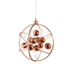 Anson Lighting Nyos 1lt    Copper plate with clear and copper glass Pendant Single