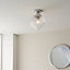 Anson Lighting Oregon Bathroom Flush light finished in Chrome plate and clear ribbed glass